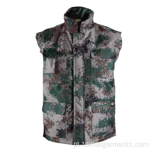 Colete de inverno 100% poliéster camuflado